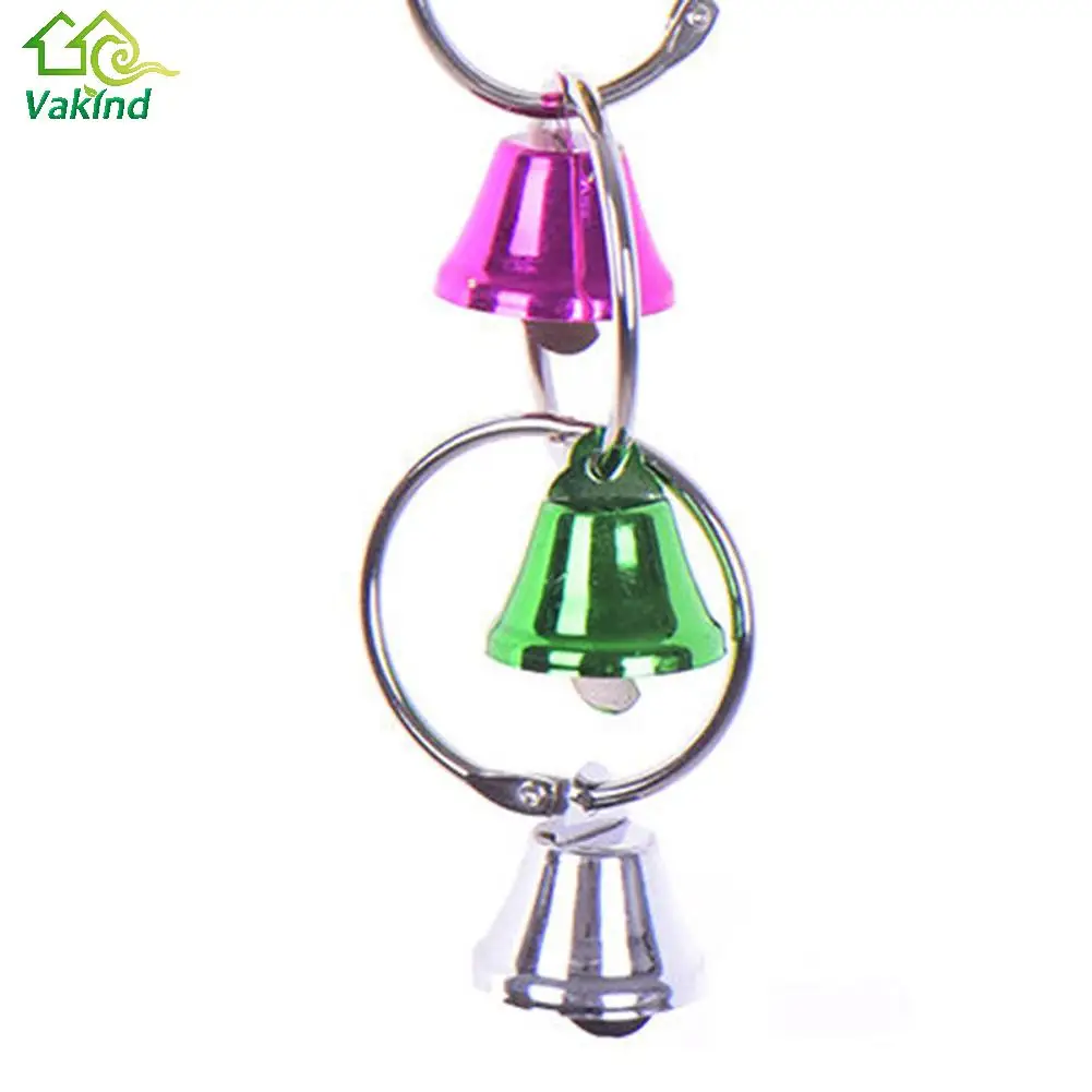 Красочные попугай игрушки металлическое кольцо колокол подвесные для клетки
