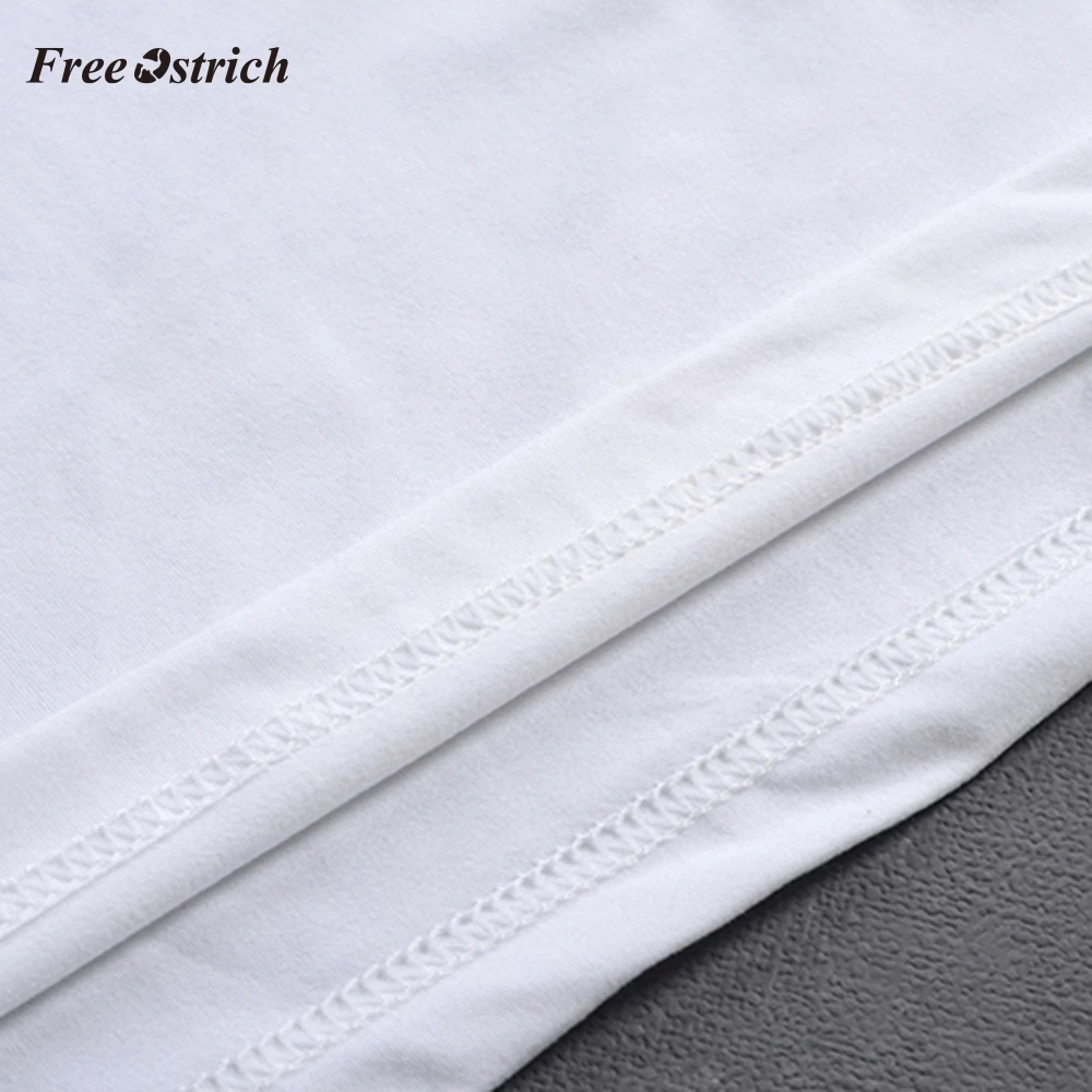 Бесплатная Страусиная Мужская забавная чайная рубашка с буквенным принтом белая