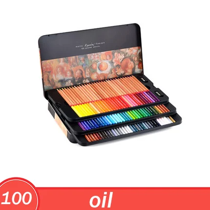 100-oil Ренуар 48/72/100/120 акварелью и масляными-цветной карандаш для ручной вязки и раскрашивания специалиста для художников художественных цветовое перо - Цвет: 100-oil