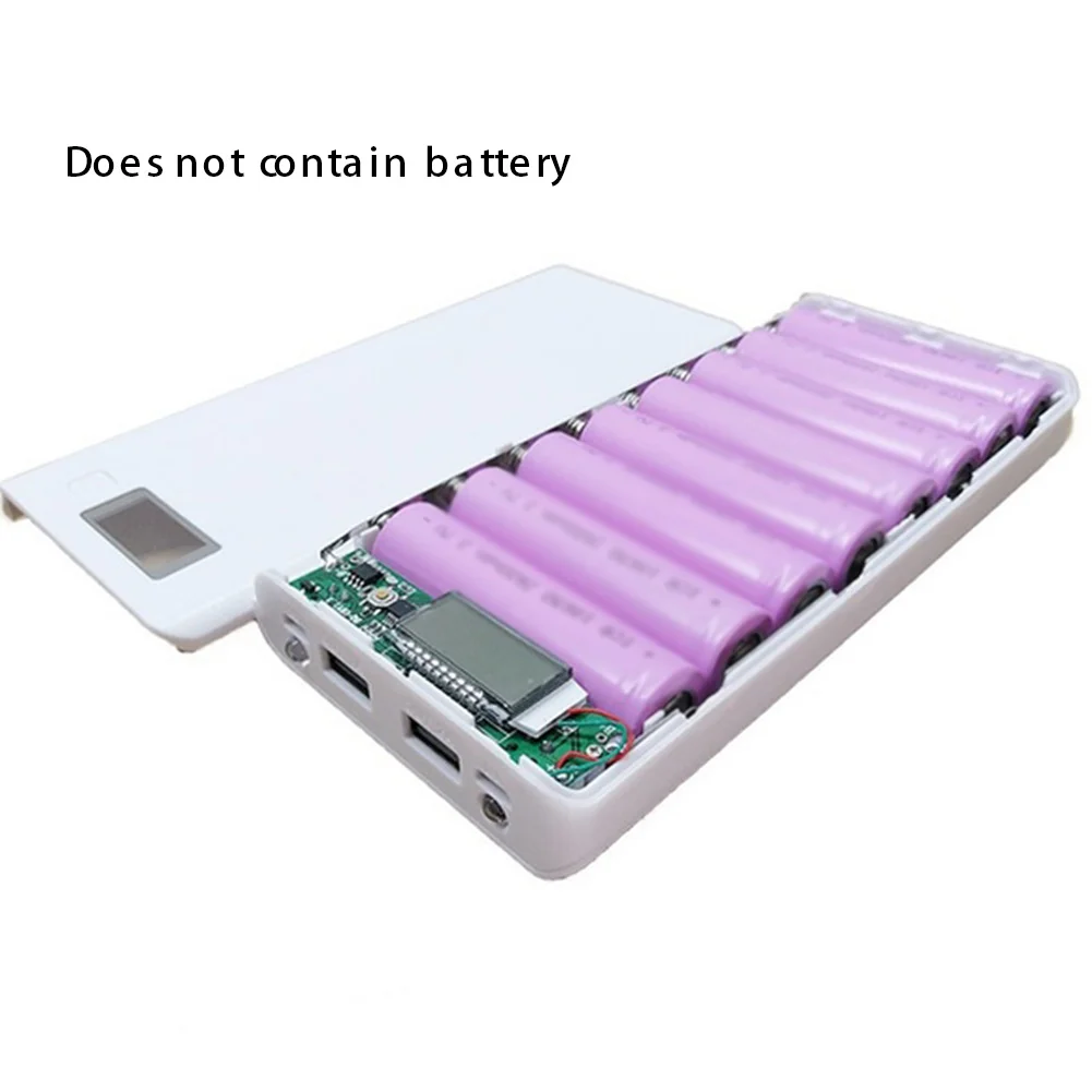 Пластиковый двойной USB Мобильная лампа портативный блок питания ЖК дисплей