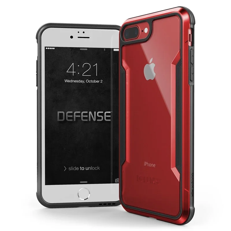 Красный X-Doria Defense Shield чехол для телефона для iPhone 7 8 Plus чехол военный класс падение протестированный алюминиевый защитный чехол для iPhone 7 8 - Цвет: Красный
