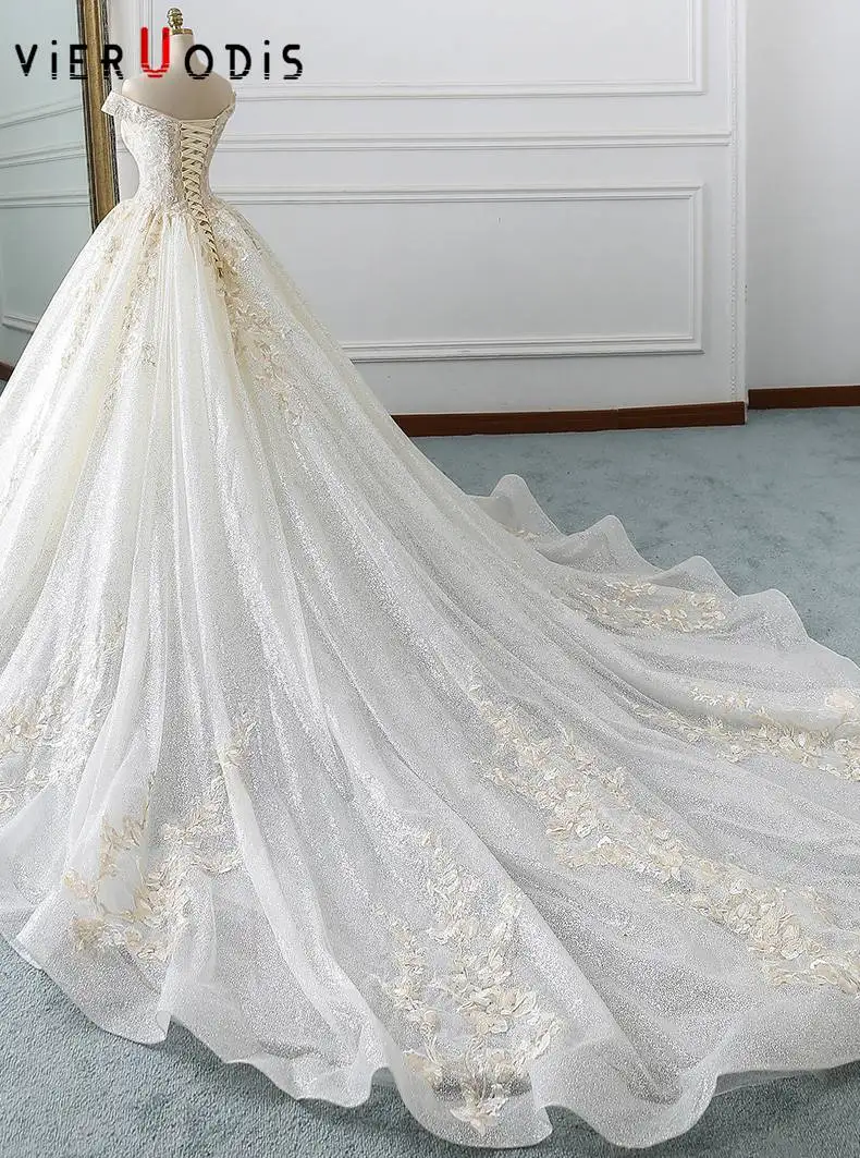 Женское платье с открытыми плечами Hochzeitskleid Bridal роскошное рукавами-крылышками 2019