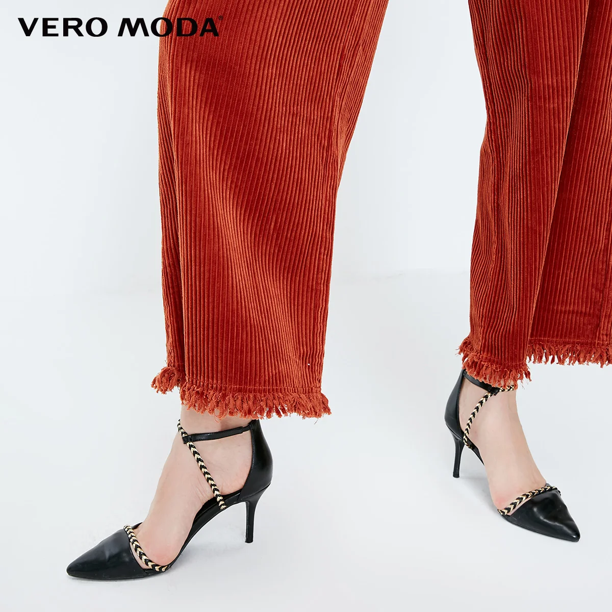 Vero Moda брюки женские Временно полки зима Национальный Ветер заусенцы ноги высокой талии девять точек Слаксы | 318450508