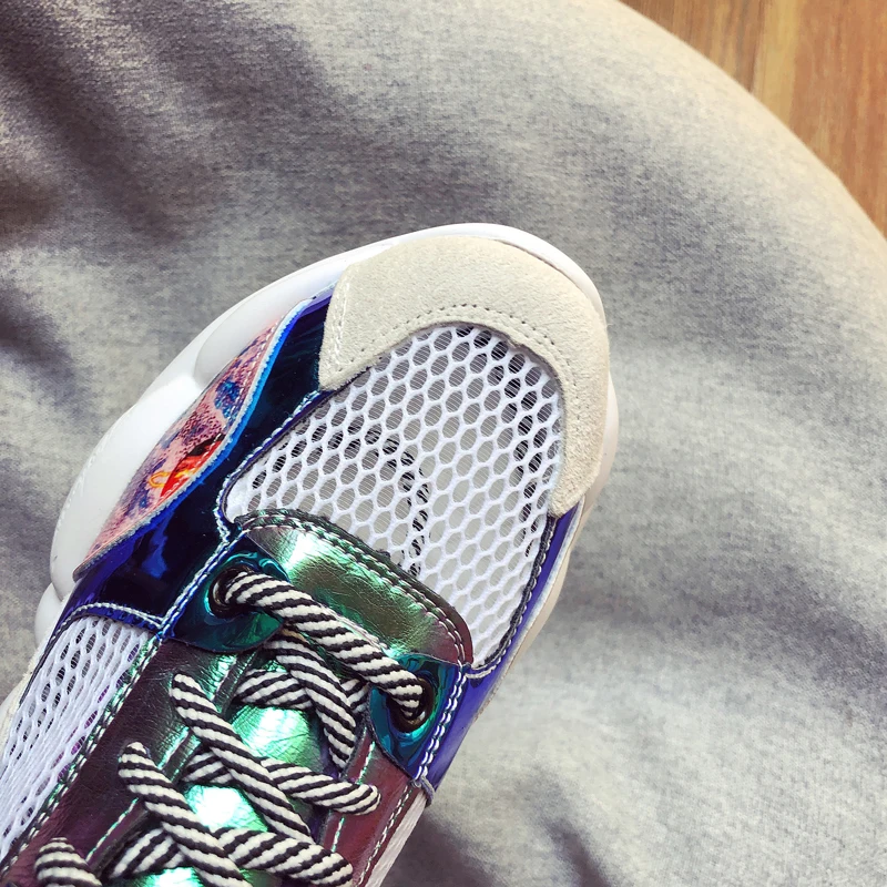 

Fashion Women Bling Sneakers Casual Pink Vulcanized Shoe Summer Mesh Chunky Dad Shoes Woman Platform Trainers Zapatos Mujer 2019