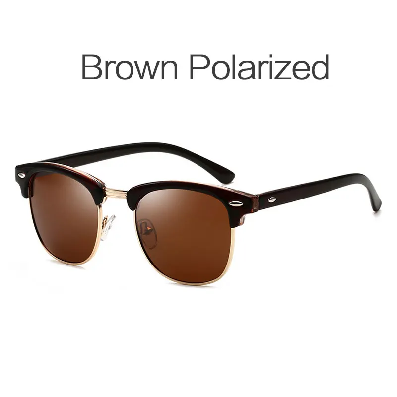 Polarized Brown HUHAITANG роскошные классические квадратные солнцезащитные очки для мужчин поляризационные солнцезащитные очки Женская винтажная, брендовая, дизайнерская, с заклепками мужские солнцезащитные очки для женщин - Цвет линз: Polarized Brown