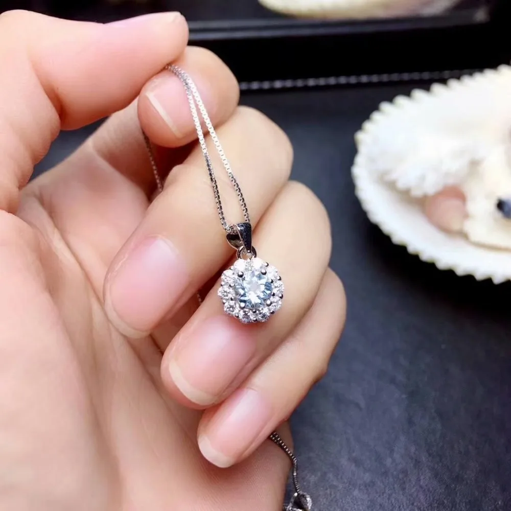 Женское кольцо с аквамариновым кулоном shilovem свадебное ювелирное изделие из