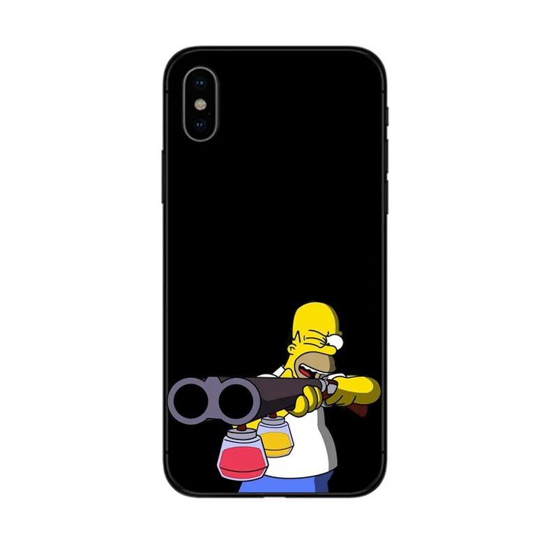 BLACK TPU Simpson Барт Симпсон Черный Мягкий ТПУ силиконовый чехол для телефона чехол для apple iPhone 6 6s 7 8 Plus X XR XS 5 5S SE забавные Симпсоны оболочка coques - Цвет: BLACK TPU Simpson