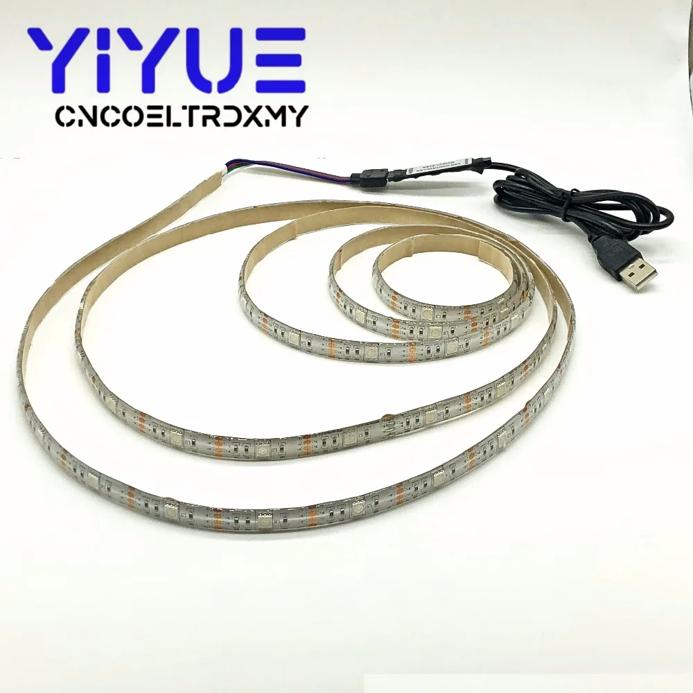 USB Светодиодные ленты лампы 2835SMD DC5V Гибкая Водонепроницаемая RGB светодиодный светящаяся лента 2 M 3M USB кабель HD ТВ Настольный Экран фон смещения свет