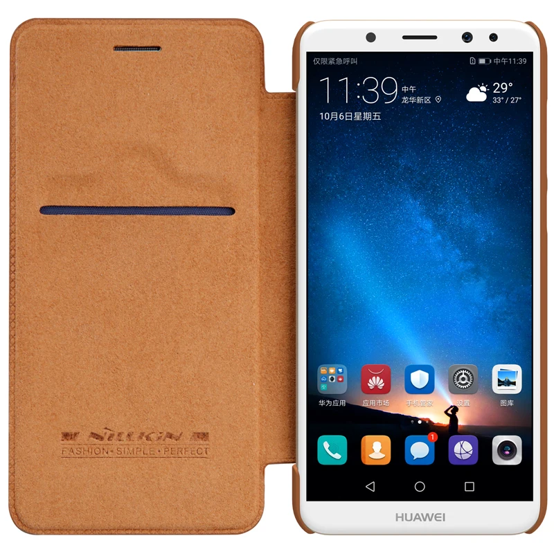 Чехол Nillkin nova 2i, роскошный чехол s для huawei mate 10 lite, кожаный флип-чехол, слот для карт, чехол для xiaomi nova 2i