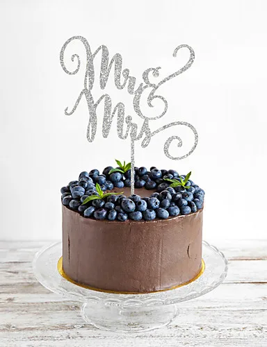 Акриловый золотистый/серебристый Топпер для торта Mr & Mrs Свадебный