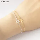 V-образная цепочка из нержавеющей стали 2018, Pulseras, винтажный женский изящный браслет Magen, Звезда Давида, женские еврейские ювелирные изделия