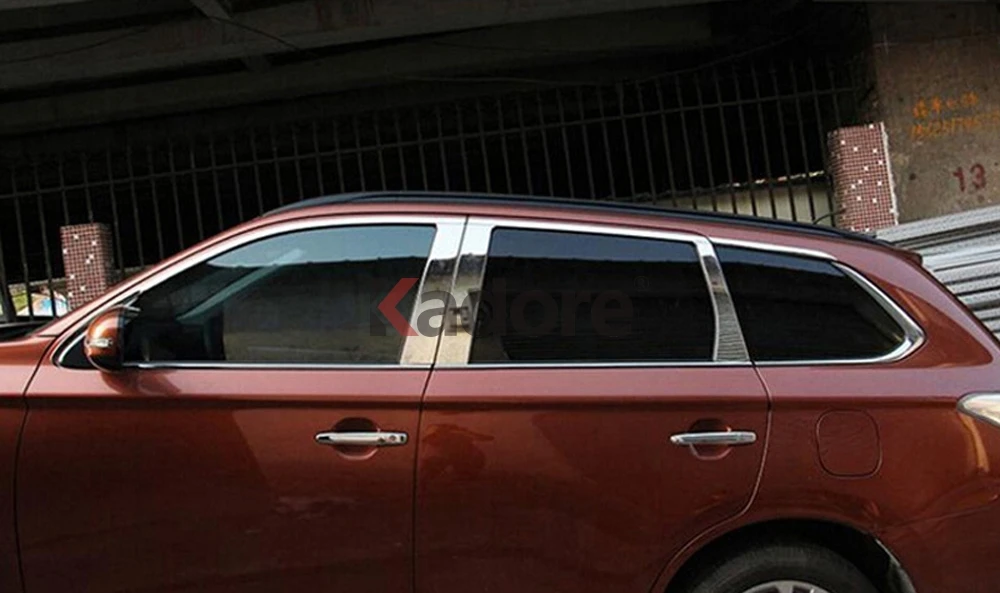 Для Mitsubishi Outlander 2013 из нержавеющей стали, оконные столбы, крышка, отделка, молдинг, гарнир, защита, внешние аксессуары