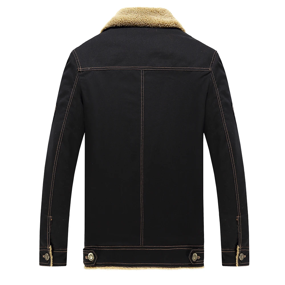 Зимняя куртка-бомбер мужская куртка пилота ВВС Теплая армейская с меховым