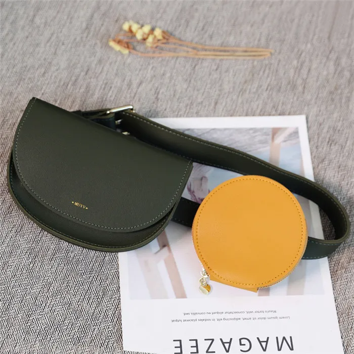 army green Mihaivina, модные женские поясные сумки с круглой сумкой, набор, Женские поясные сумки, кожаный ремень, сумка для денег, кошелек для путешествий, поясная сумка - Цвет: army green