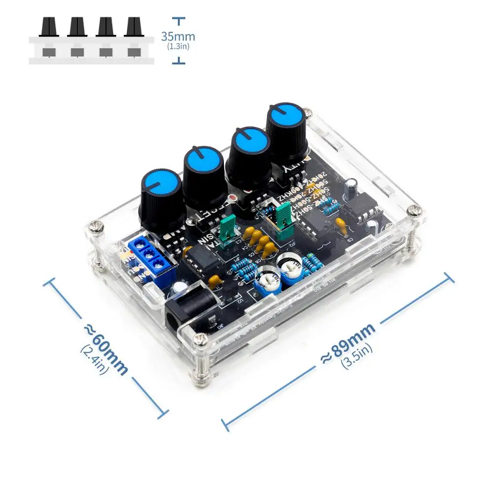 ICL8038 Высокоточный генератор сигналов DIY Kit синусоидальный треугольник квадратный пилообразный выход 5 Гц~ 400 кГц Регулируемая амплитуда частоты