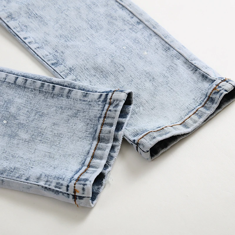 Мужские облегающие джинсовые брюки Silentsea с рельефными застежками-молниями и