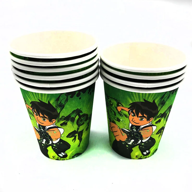 10pcs cups Бен 10 тема вечерние украшения детский душ вечерние поставки», «Бен 10» тема пластины салфетки для стаканчиков», «Бен 10» тематические баннеры выбросы - Цвет: 10pcs cups