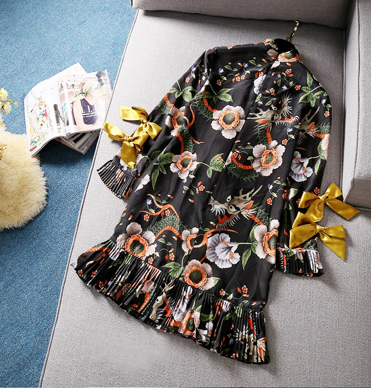 Высокое качество 2020 лето и осень новый модный принт золотого банта декоративное