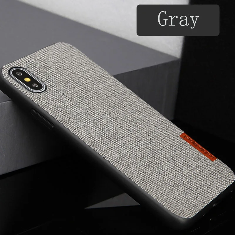 Винтажный тканевый чехол для телефона для iPhone 11 11 Pro 11 max XS XR XSmax 5 5S SE 6 6S 7 8 plus анти-осенний ультратонкий защитный чехол - Цвет: Серый