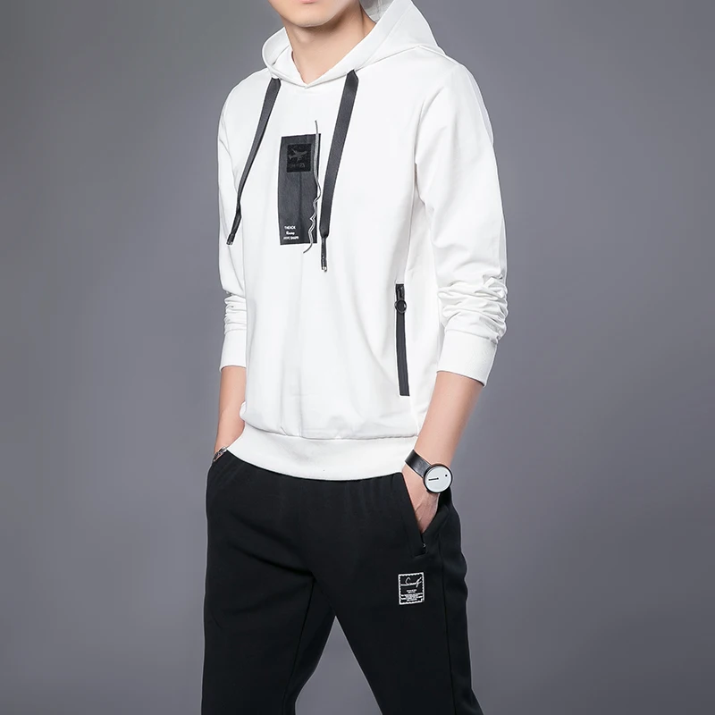 Мужской тренировочный костюм кофта с капюшоном и штаны комплект спортивной