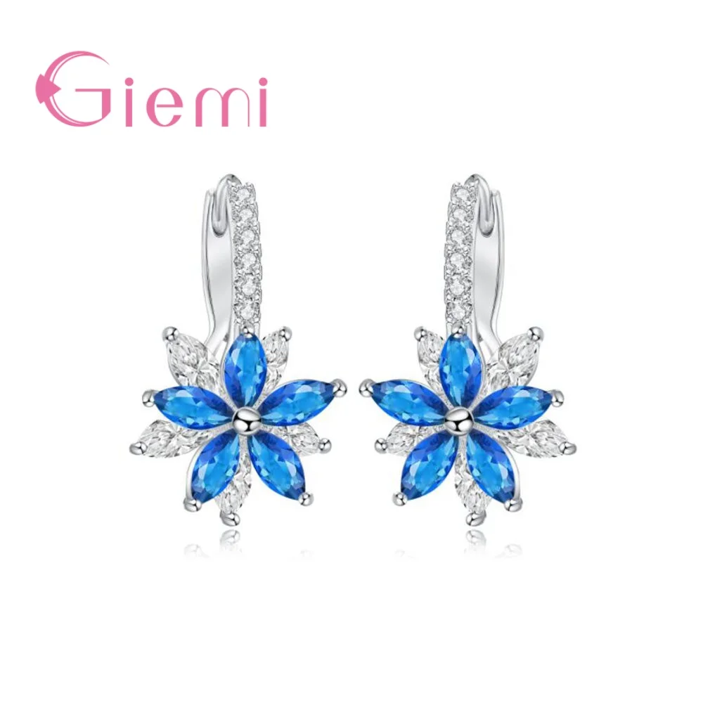 Модные женские романтические серьги-гвоздики Boucle Foreille Femme с цветком и кубическим