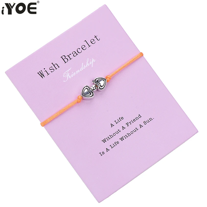 IYOE Friendship Wish Charm Красный браслет для женщин мужчин Девочек Унисекс красочные