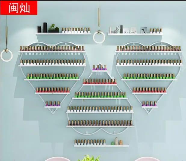 Подвесная настенная стойка для маникюра демонстрация косметики в форме сердца