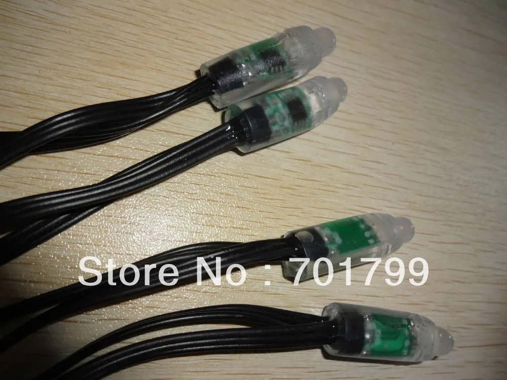 50 шт. DC5V вход IP68 12 мм TLS3001 светодиодный пиксельный свет все черные провода входной