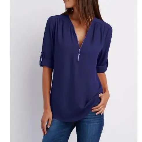 Женские Большие размеры 4XL 5XL Свободные повседневные шифоновые блузки женские Летние черные однотонные Элегантные Топы Рубашки Блузы