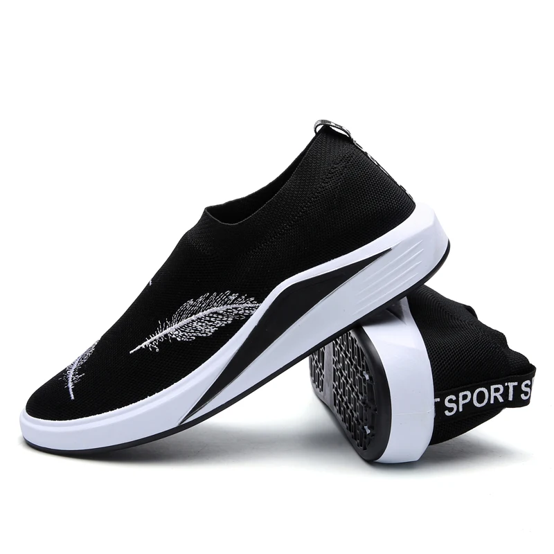 Мужская обувь Tenis masculino adulto мужские черный белый цвет без шнуровки для мужчин 2017