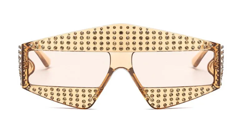 C6 tea tea Подиумные шоу прямоугольные солнцезащитные очки для женщин 400 шт блестящие стразы оправа для мужчин 45495 CCSPACE брендовые роскошные очки Модные оттенки - Цвет линз: C6 tea tea