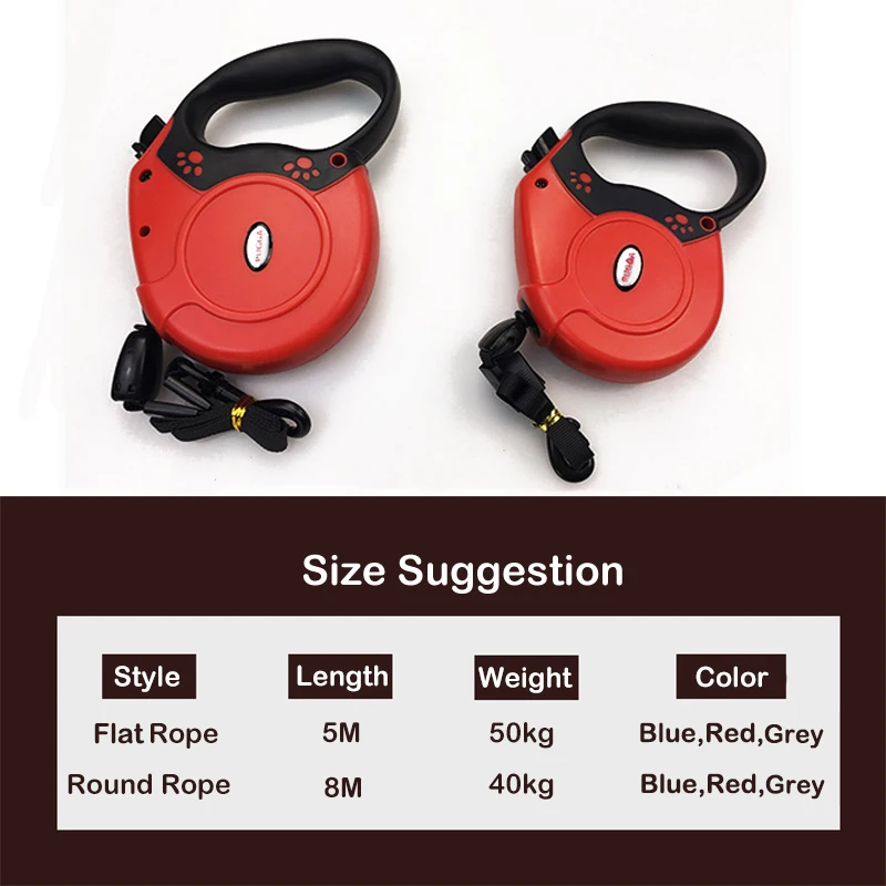 

5/8M Dog Retractable Leash Automatic Pet Cat Puppy Collar Lead Leashes for Small Large Dog Outdoor Training Products (3 Color)