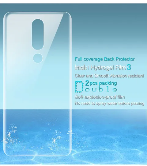 back screen 2pcs Imak Hydrogel III для Nokia 5,1 Plus X5 X71 защита экрана 2 шт полное покрытие Передняя или задняя мягкая защитная пленка не стекло - Цвет: back screen 2pcs