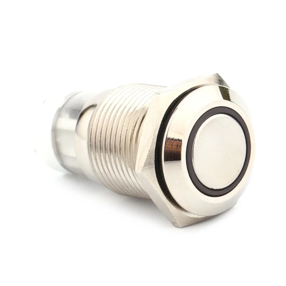 Автомобильный стиль 16 мм 12 в металлический светодиодный переключатель фиксация