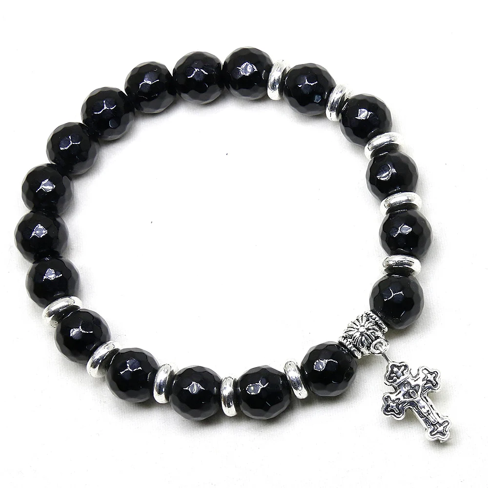 Натуральный камень говлит матовый черный оникс мужские 10 мм массивные бусы