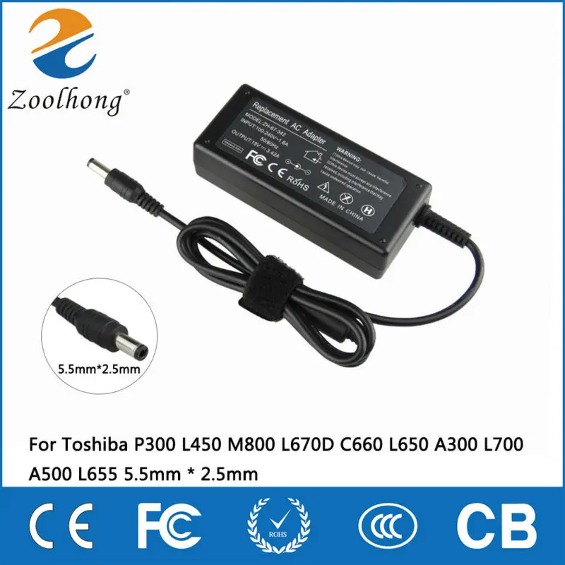 Зарядное устройство для ноутбука Toshiba P300 L450 M800 L670D C660 L650 A300 L700 A500 L655 5 мм * 2 мм|ac power