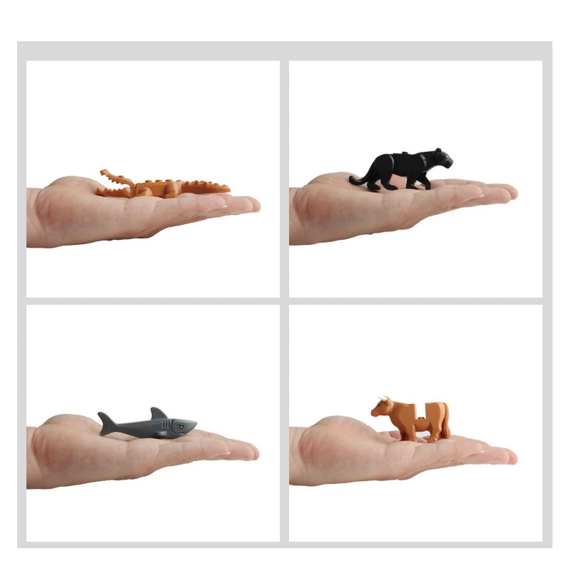 Mini Bricks Animal Crocodile Shark Figures Model Compatible With Legoingly Building Block Accessory Handmade Toys Children | Игрушки и