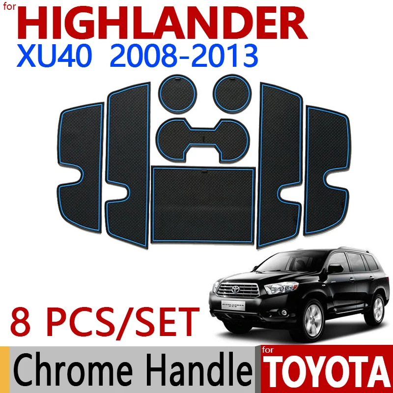 Для Toyota Highlander XU40 противоскользящая резиновая чашка подушка дверной коврик 8 шт.