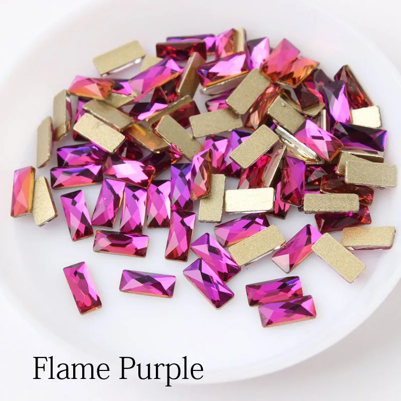 Стиль длинный гвоздь Стразы 3X7 мм Flatback хрустальные камни 30/100 шт. DIY украшения для маникюра со стразами для ногтей Стразы - Цвет: Flame Purple