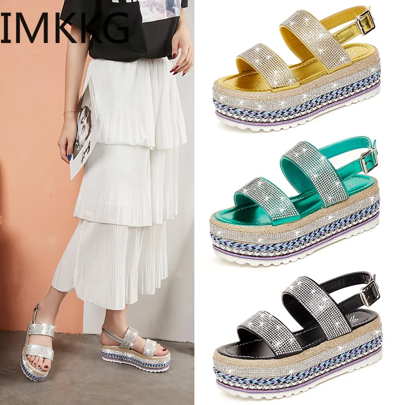 Женские босоножки женская обувь на танкетке высоком каблуке Летняя коллекция 2019