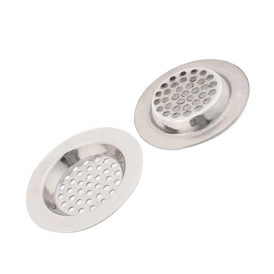 

Bathroom Kitchen Stainless Steel Basin Sink Drain Strainer 2pcs