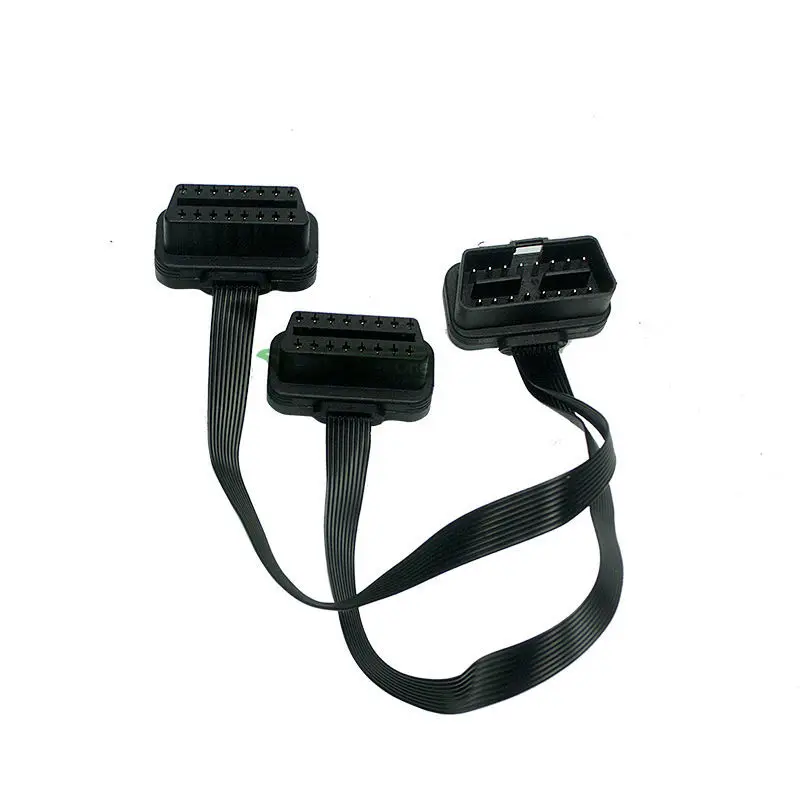 Плоский + тонкий 16Pin OBD 2 удлинитель для головок OBD2 16 Pin ELM327 Мужской Двойной Женский