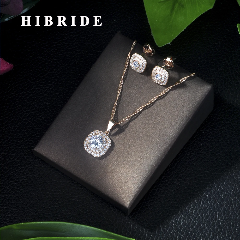 

HIBRIDE Newest Famous Brand Luxury Fireworks Daisy Flower Cubic Zironia CZ Jewelry Sets For Women Wedding Dubai Bridal Jewelry