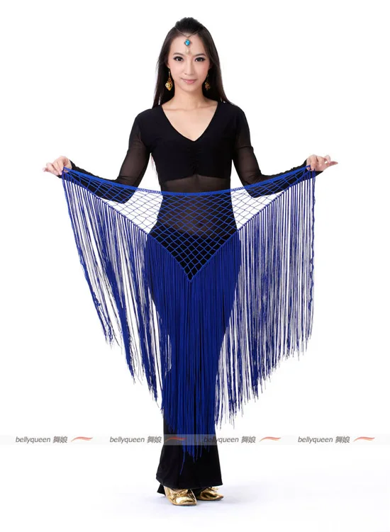 Треугольная шаль для танца живота Argentina длинный шарф с кисточками и поясом танцев