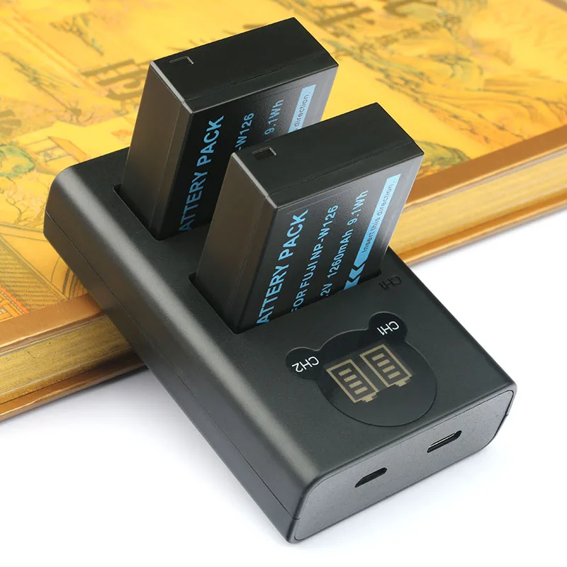 Комплект из 2 предметов NP W126 W126S Камера аккумулятор и двойной Зарядное устройство