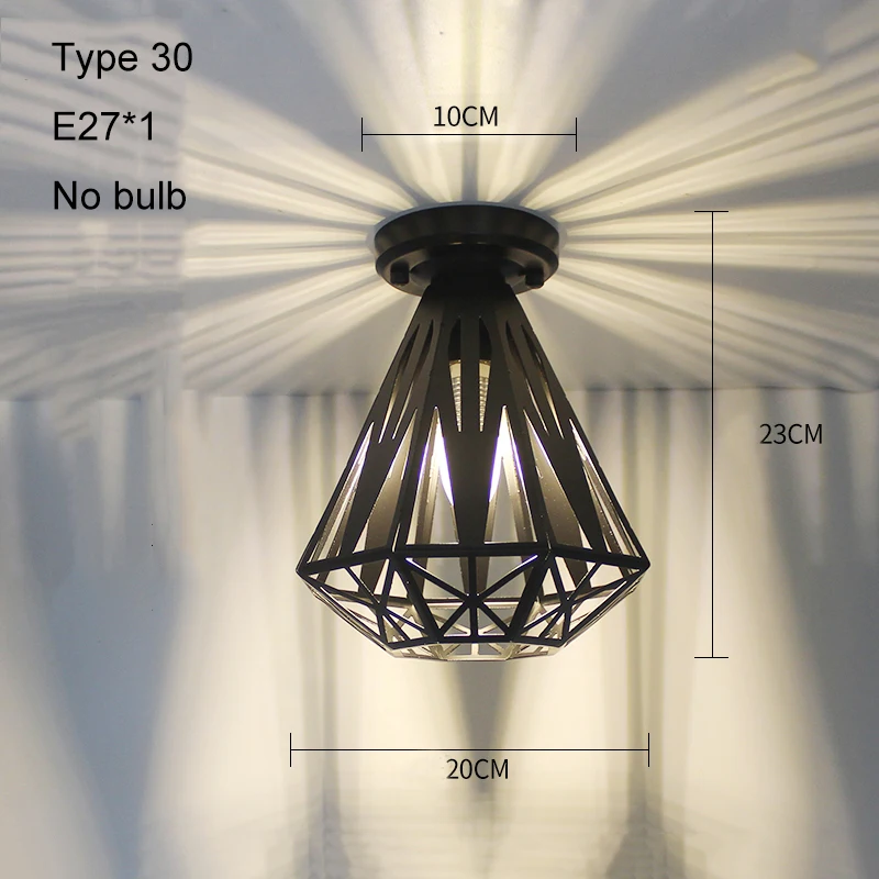 Type 30 no bulb Современный потолочный светильник, светодиодный потолочный светильник, винтажный плафон, клетка, плафонье, хрустальная лампа для столовой, кухни, Lampara Techo - Цвет корпуса: Type 30 no bulb