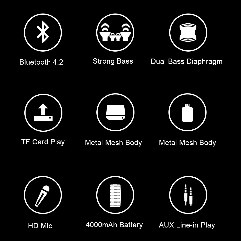 ZEALOT S16 портативный Bluetooth динамик наружная беспроводная Колонка для басов 3D стерео звуковой сабвуфер Водонепроницаемый SD/TF слот для карт