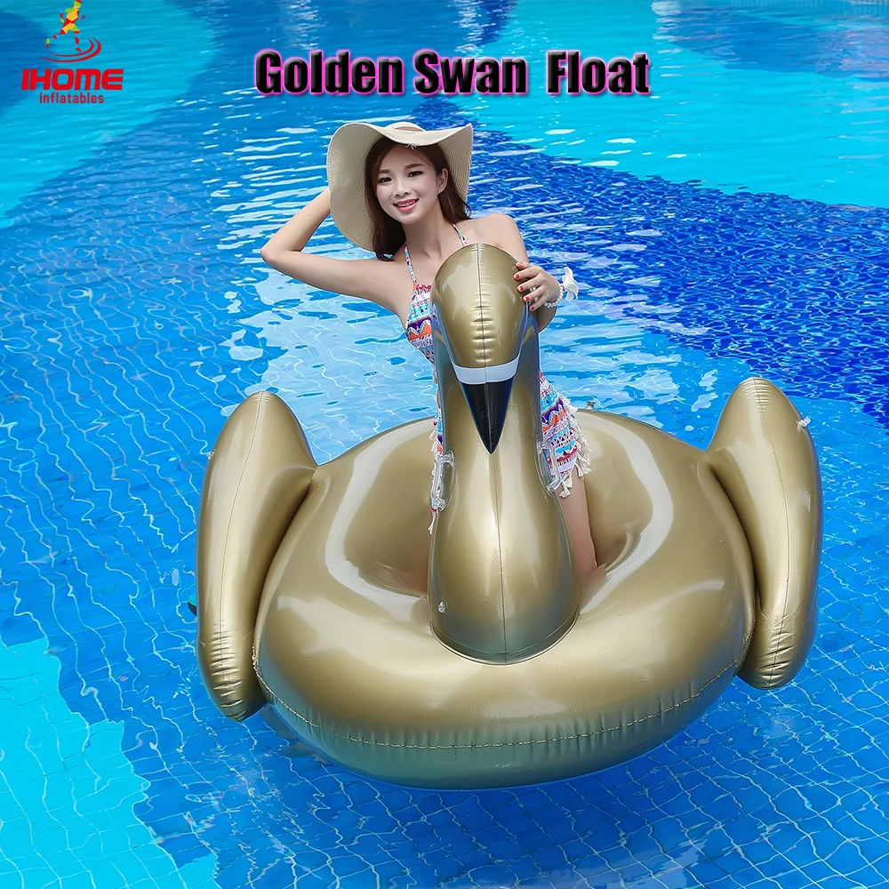 

1.9m pvc golden swan inflatable water float rider Summer Lake Swimming Water Lounge Pool float Kid Giant Rideable Swim Swan