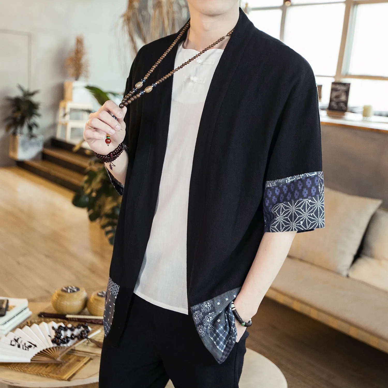 Мужской кардиган-кимоно haori yukata костюм самурая пиджак кимоно рубашка | Мужская
