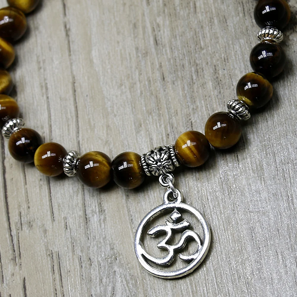 Браслет с натуральными бусинами 8 мм для мужчин и женщин эластичный браслет из